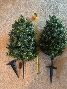 Pair of Artificial Boxwood Topiary Stakes - Green — Nearly Natural